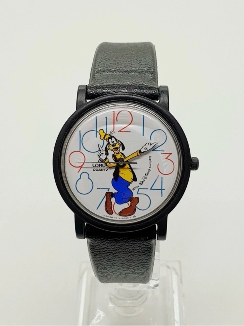 1990s Lorus by Seiko Goofy Disney Watch for Men and Women Black Case WhiteDial